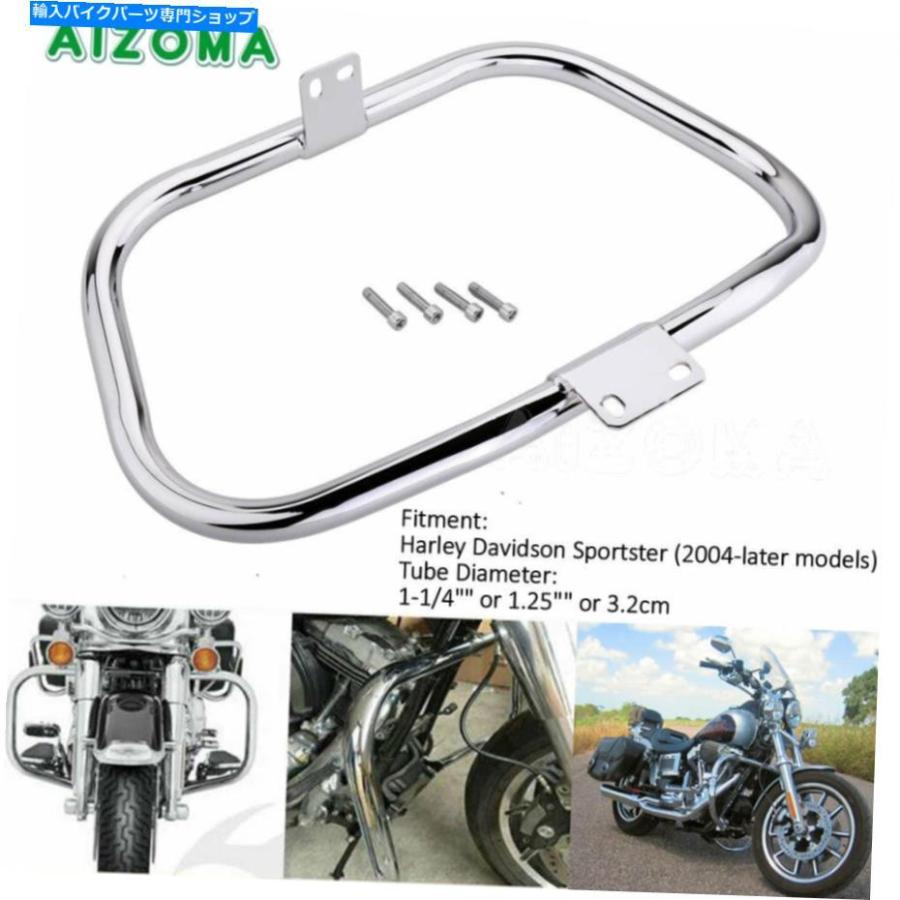 Engine Guard Harley Davidson Sportsterのためのクロムスチールエンジンガードハイウェイクラッシュバー Chrome Steel Engine Guard Highway Crash B