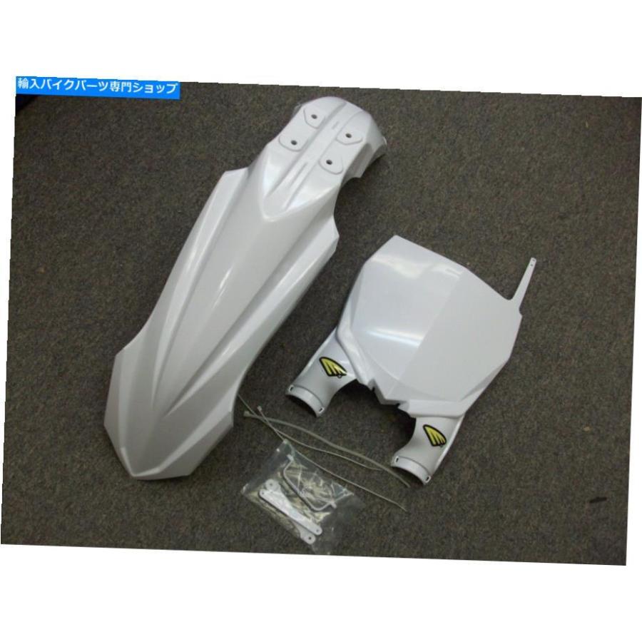 Front Fender 450FスタイルのCycraホワイトフロントフェンダー+スタジアムナンバープレートYAMAHA YZ 125 250 450F Style Cycra White Front Fender +