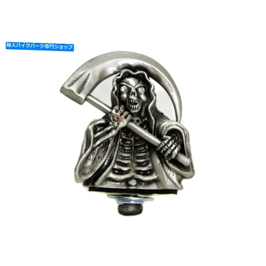 Front Fender グリムリーパーフロントフェンダートップ飾りクロームフィットハーレーダビッドソン Grim Reaper Front Fender Top Ornament Chrome fit