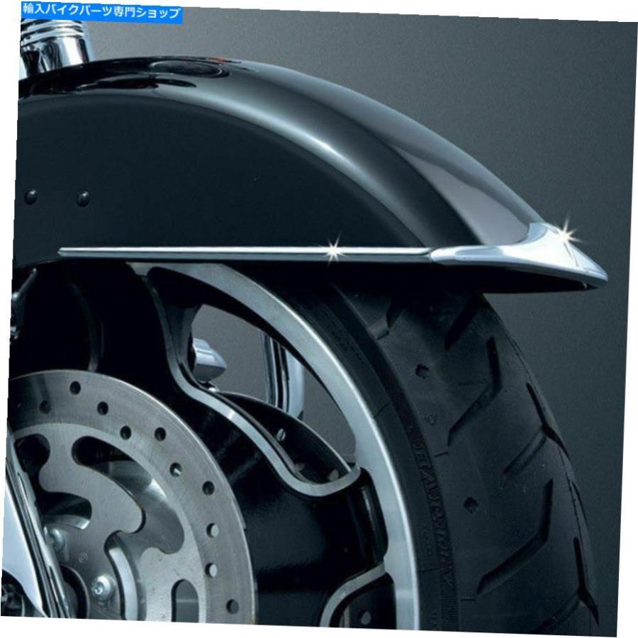 Front Fender Kuryakyn Chromeフロントフェンダーサイドトリム、1998-2018ハーリーツーリング、DYNA 7786 KURYAKYN CHROME FRONT FENDER SIDE TRIM FO