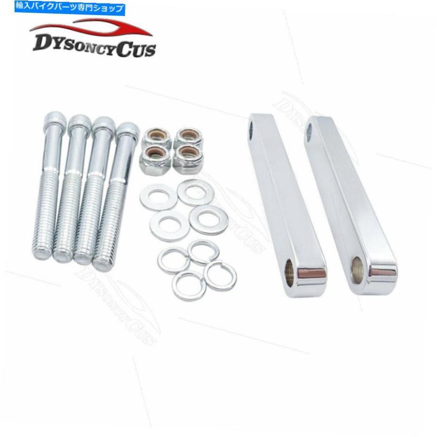 Front Fender クロームラップフロントフェンダーブラケットスペーサーフィット30 'インチハーリーツアー14アップFLH Chrome Wrap Front Fender Bracke