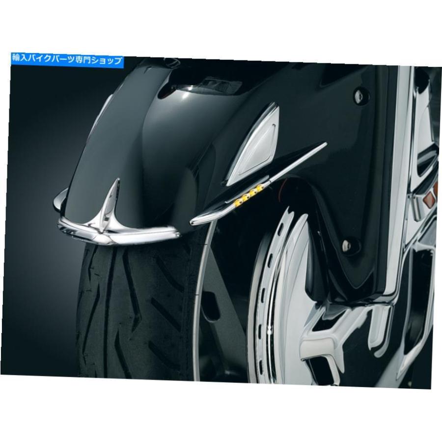 Front Fender Kuryakyn Chromeフロントフェンダーチップトリム粘着アクセントHonda Goldwing 1800 Kuryakyn Chrome Front Fender Tip Trim Adhesive A