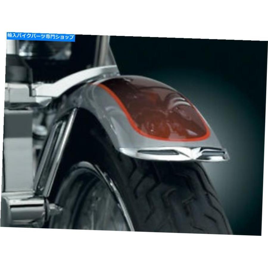Front Fender フランチ/ B太った男の子フロントフェンダーの末尾の端90-17 Kuryakyn Front Fender Tip for FLSTF/B Fat Boy Front Fenders Trailing E