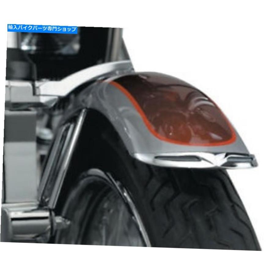 Front Fender クライャキンクロームフロントフェンダーチップトレーリングエッジハーレーファットボーイフフルフ9014 KURYAKYN Chrome Front Fender T