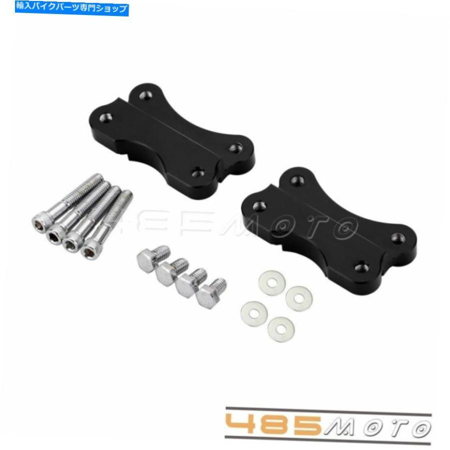 Front Fender アルミブラックアダプタ前面21 \"フェンダーライザーリロケーターキットブラケット用ハーレー Aluminum Black Adapters Front 21\" Fender