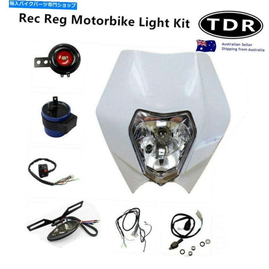 Rear Fender ヘッドテールライトキットリアフェンダーレクリエーション録画登録レゴ汚れバイクホワイト Head Tail light Kit Rear Fender Recreation