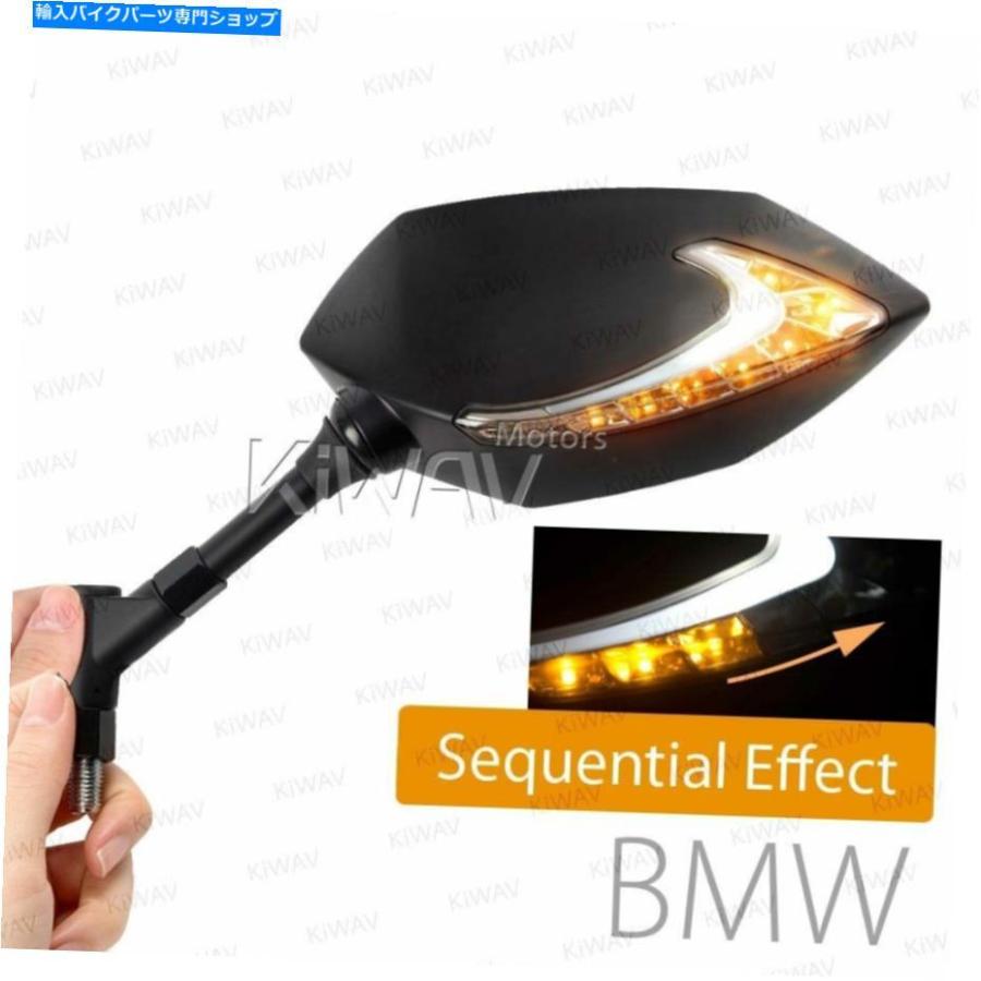 Mirror シーケンシャルツートーンLEDミラーブラックハウジングM10 1.5PアダプターBMW R12R R12S Sequential two-tone led mirror black housing M10 1.5