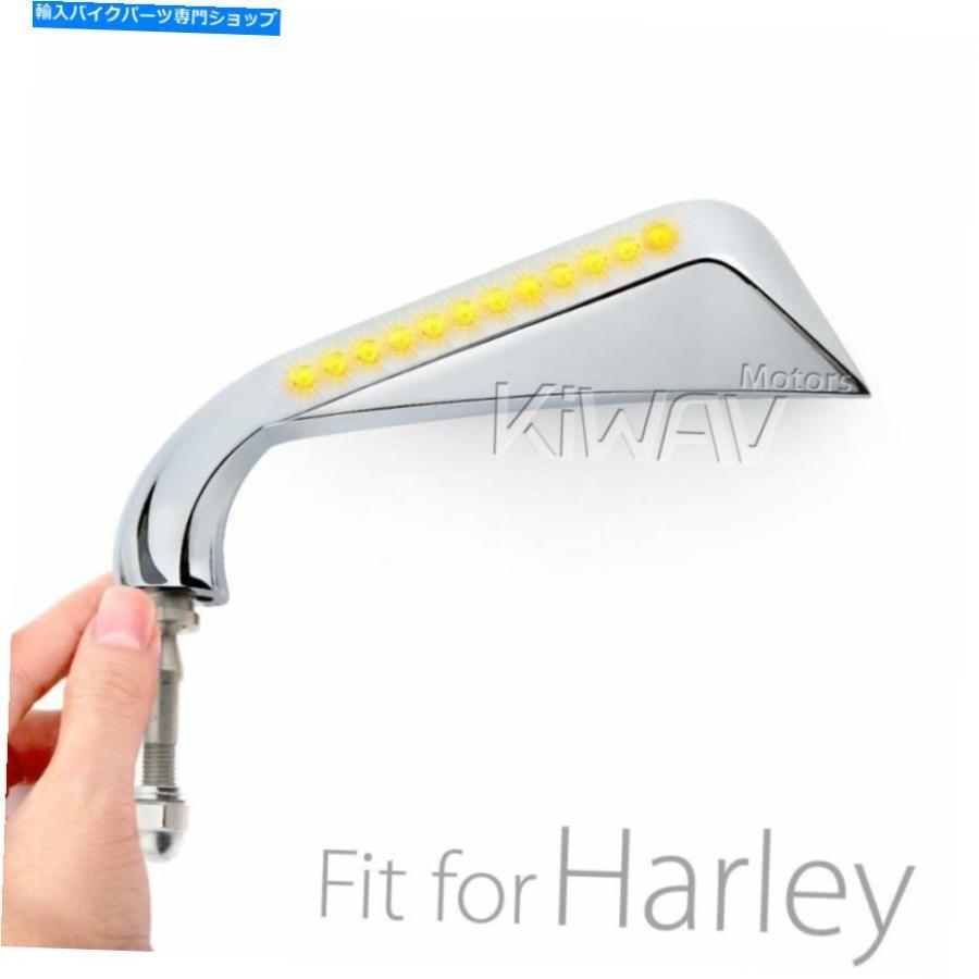 Mirror KiwavミラーAX Chrome 12pcs LEDターンシグナルはハーレー
