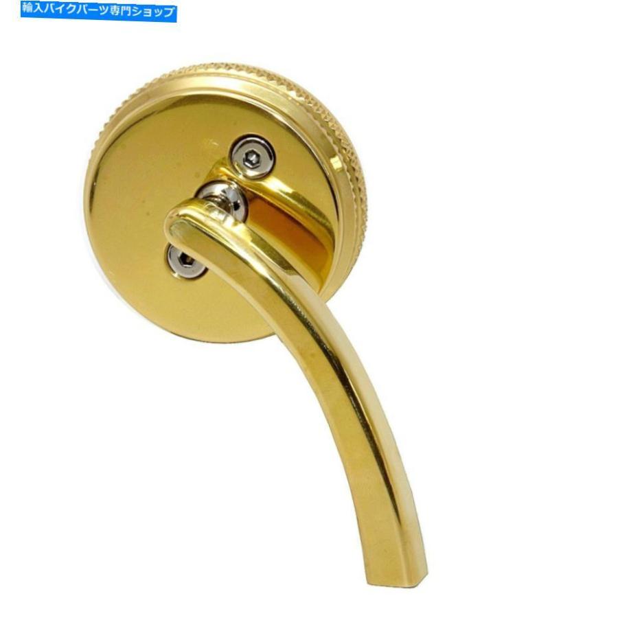 Mirror ハーレイチョッパーボバーカフェのためのオートバイミラー - 真鍮右手 Motorcycle Mirror for Harley Chopper Bobber Cafe - Brass Right Hand_1