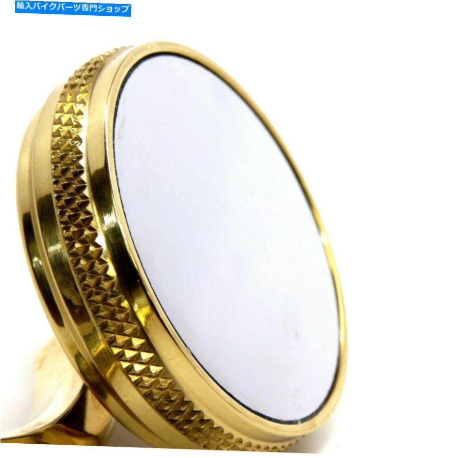 Mirror ハーレイチョッパーボバーカフェのためのオートバイミラー - 真鍮右手 Motorcycle Mirror for Harley Chopper Bobber Cafe - Brass Right Hand_2