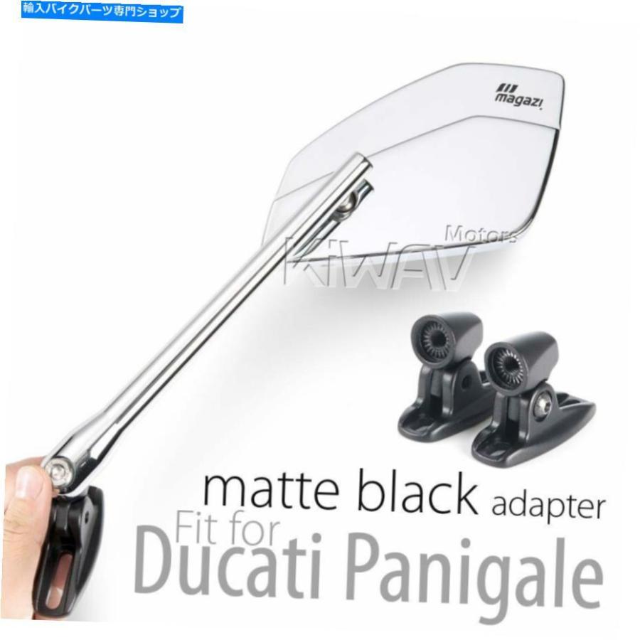 Mirror フェアリングミラークロムクリーバーブラックベースDUCATI 1299パニゲールS 15'-16 ' Fairing Mirrors chrome CLEAVER black base fits Ducati バイク-車、バイク、自転車-フレーム