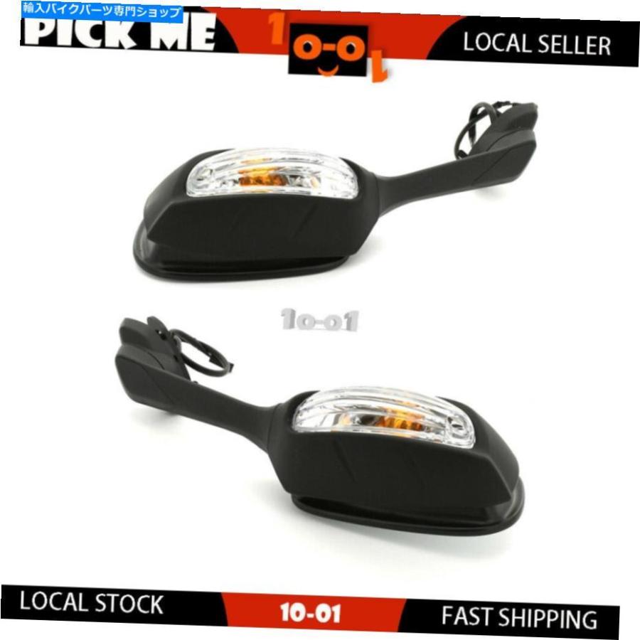 Mirror 信号ライト付きリアビューミラーL + RハンドフィットスズキGSX R750 2011-2018 2019 Rear View Mirror With Signal Light L+R Hand Fit Suzuki
