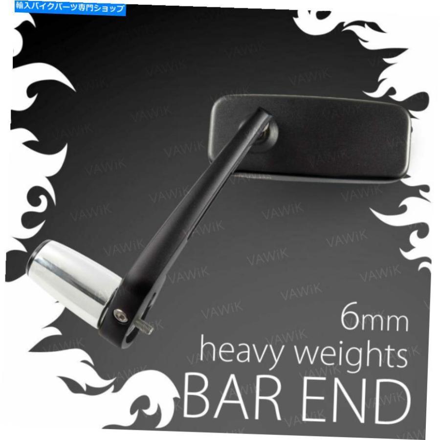 Mirror ヤマハYZF R1用のVAWIKハンドルバーミラークラシックブラック+ヘビーバーエンドクロームM6 VAWiK Handlebar Mirror CLASSIC Black + Heavy Bar