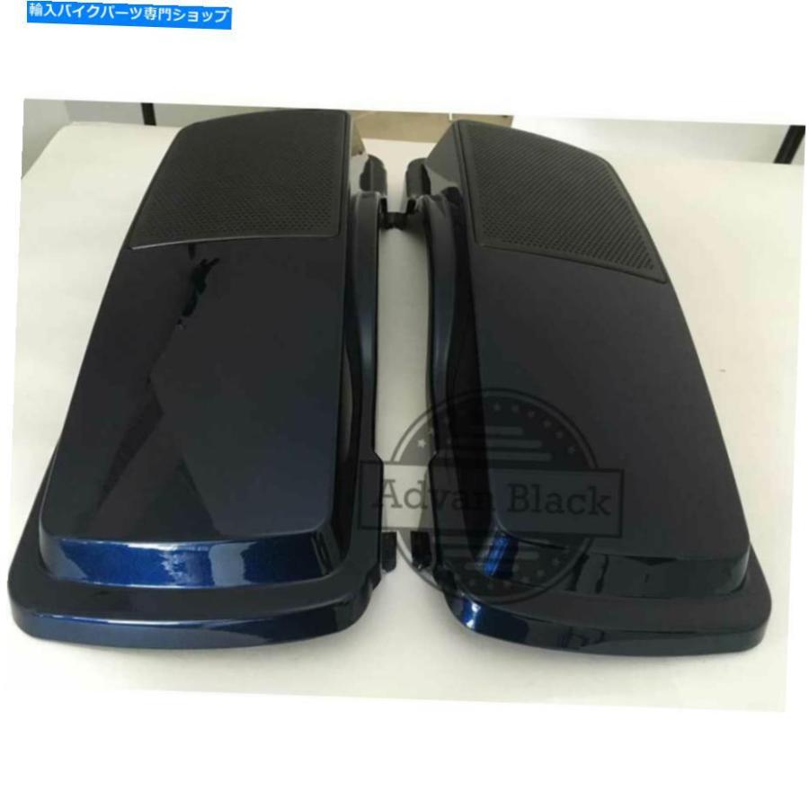 サイドバック ビッグブルーパールサドルバッグスピーカー蓋カバーFltrx 93-13 Big Blue Pearl Saddlebags speaker lids Cover for Harley FLHR FLHXS