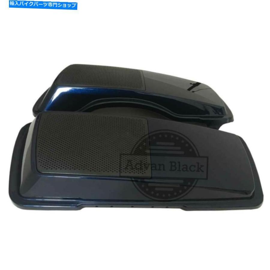 サイドバック ビッグブルーパールサドルバッグスピーカー蓋カバーFltrx 93-13 Big Blue Pearl Saddlebags speaker lids Cover for Harley FLHR FLHXSの画像