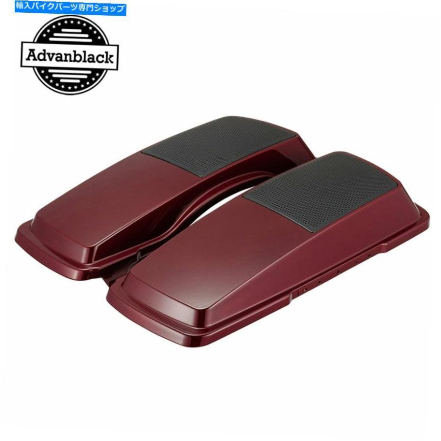 サイドバック Advanblack Red Hot Sungloサドルバッグスピーカーの蓋2006-2013ハーリーツーリング Advanblack Red Hot Sunglo Saddlebags Speaker Lid