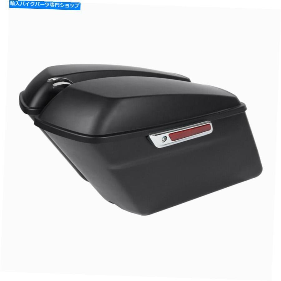 サイドバック マットブラックハードサドルバッグはハーレーツーリングエレクトラグライドFlht 14-21 20のためのフィット Matte Black Hard Saddle Bagの画像