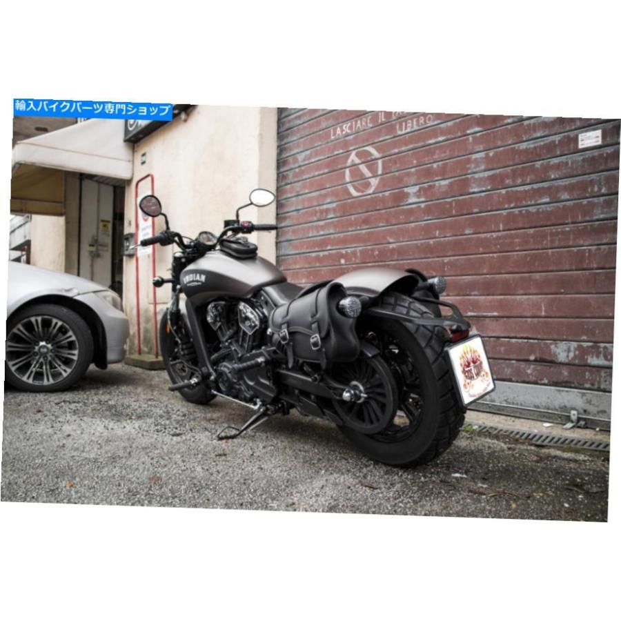 サイドバック 2018年 - 2021 Indian Scout Bobberレザーサドルバッグ左サイドエンドスケオオ FOR 2018 - 2021 INDIAN SCOUT BOBBER LEATHER SADDLE BAの画像