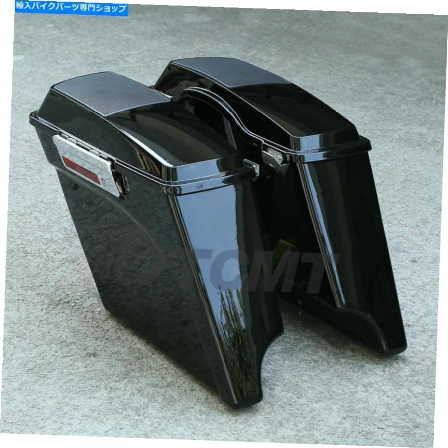サイドバック 5 "伸縮された拡張されたサドルバッグw / 6x9"ハーレーツーリングflt 93-13のためのスピーカーふた 5" Stretched Extended Saddlebag w/
