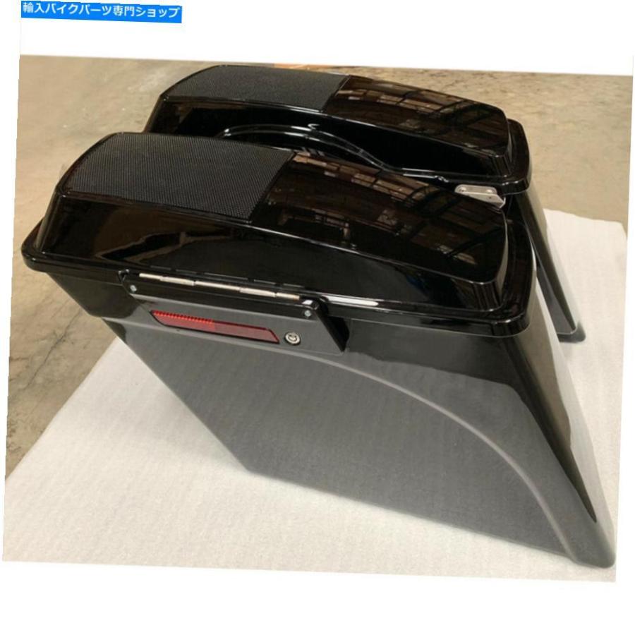 サイドバック 5 \"ストレッチ拡張サドルバッグw / 6x9\"ハーレーツーリング93-13のためのスピーカーふた 5\" Stretched Extended Saddlebags w/ 6x9\"Spea