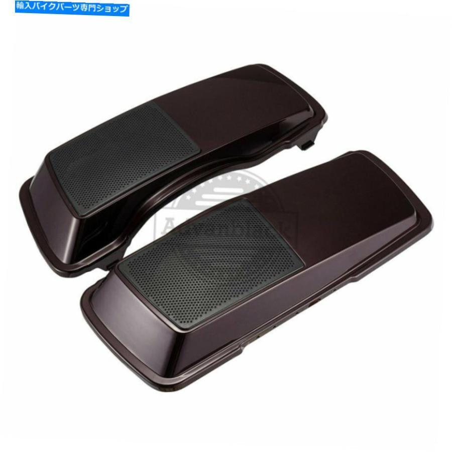 サイドバック ハーレーストリートロードグライド93-13のためのAdvanblackブラックチェリーサドルバッグスピーカーのふた AdvanBlack Black Cherry Sad