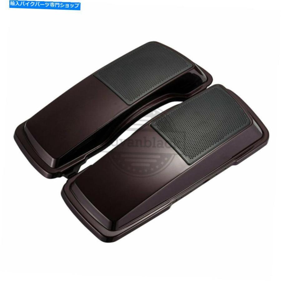 サイドバック ハーレーストリートロードグライド93-13のためのAdvanblackブラックチェリーサドルバッグスピーカーのふた AdvanBlack Black Cherry Sadの画像