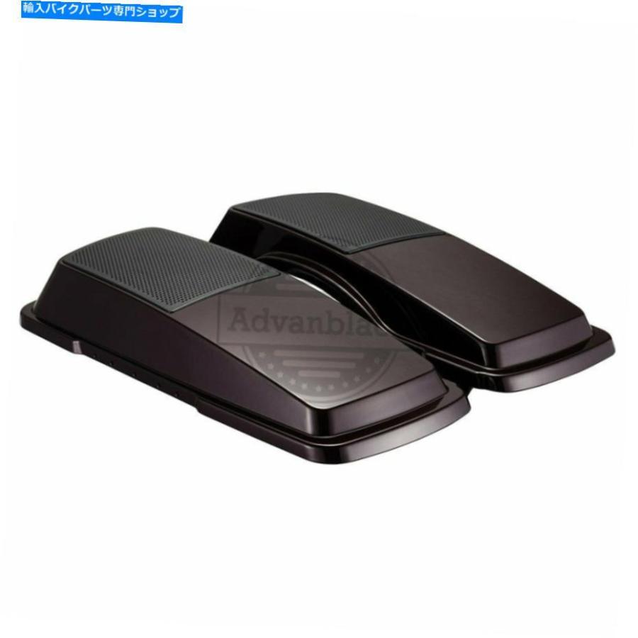 サイドバック ハーレーストリートロードグライド93-13のためのAdvanblackブラックチェリーサドルバッグスピーカーのふた AdvanBlack Black Cherry Sadの画像