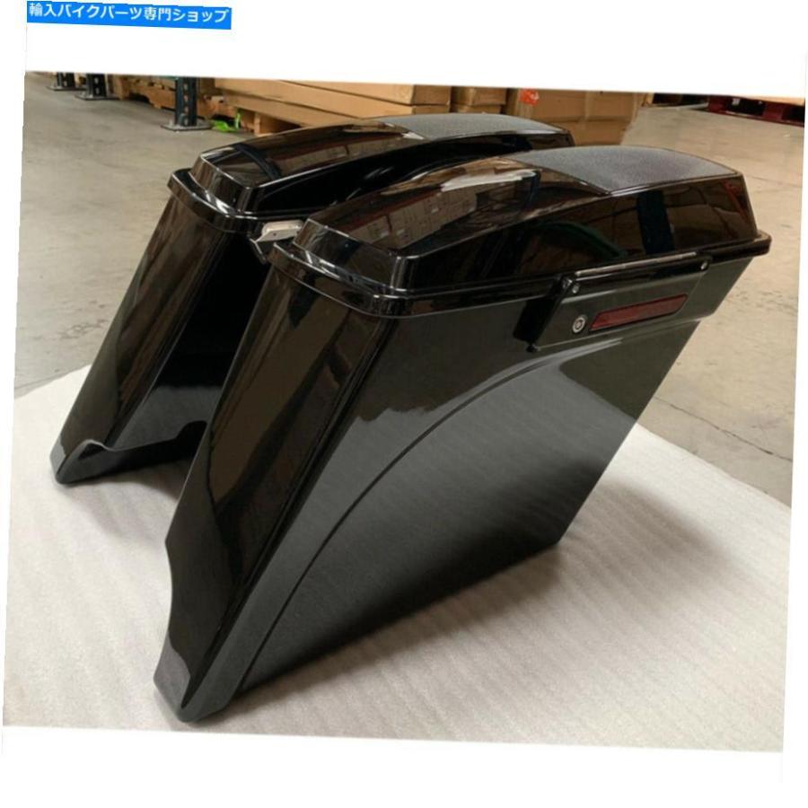 サイドバック 5 \"ストレッチ拡張サドルバッグw / 6x9\"ハーレーツーリング93-13のためのスピーカーふた 5\" Stretched Extended Saddlebags w/ 6x9\"Speaの画像