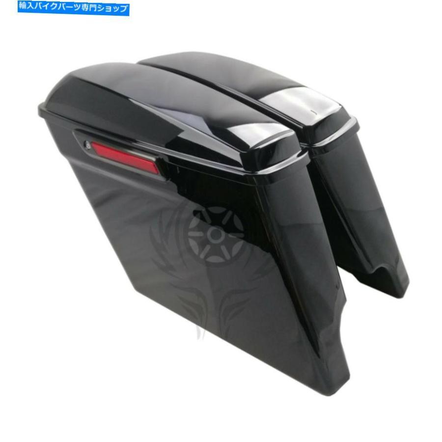 サイドバック 5 \"ハーリーツーリングロードグライド14-19のためのサドルバッグサドルバッグ 5\" Stretched Extended Saddlebags Saddle Bags For Harleの画像