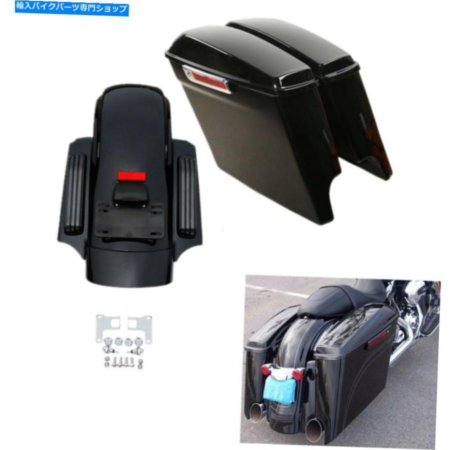 サイドバック 5 \"伸縮されたサドルバッグ＆リアフェンダーフィットハーレーツーリングストリートグライド14-21 5\"" Stretched Saddlebags \u0026 Rear Fende"