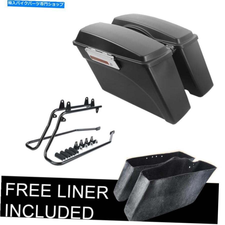 サイドバック ハーリークラシックFLSTC Softail 84-17のためのハードサドルバッグ＆コンバージョンブラケットフィット Hard Saddlebags & Conversion