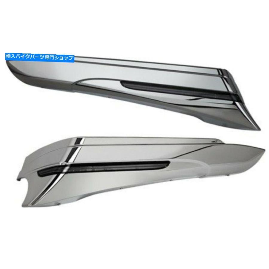 サイドバック CiRO Chrome SaddleBag Extensions Led Light for Harley Flht Flhr Flhx Fltr 14-20 Ciro Chrome Saddlebag Extensions LED Lights for