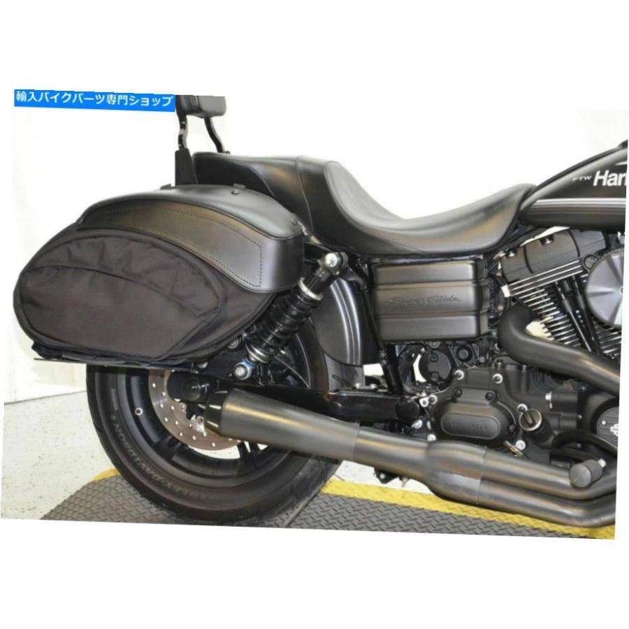 サイドバック FXDXT FXR Tスポーツスタイルレザー防水ナイロンサドルバッグブラケット88-2000キット FXDXT FXR T-Sport Style Leather Waterproof Nyl_1