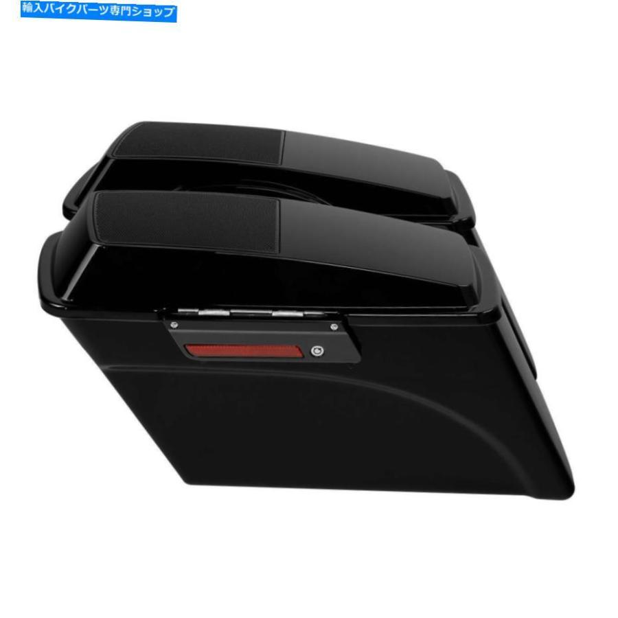 サイドバック Black SaddleBag 6x9 ''スピーカーのふた/ブラケットフィットハーレーソフト1986-2013 Black Saddlebag 6x9'' Speaker Lid w/ Bracket Fの画像