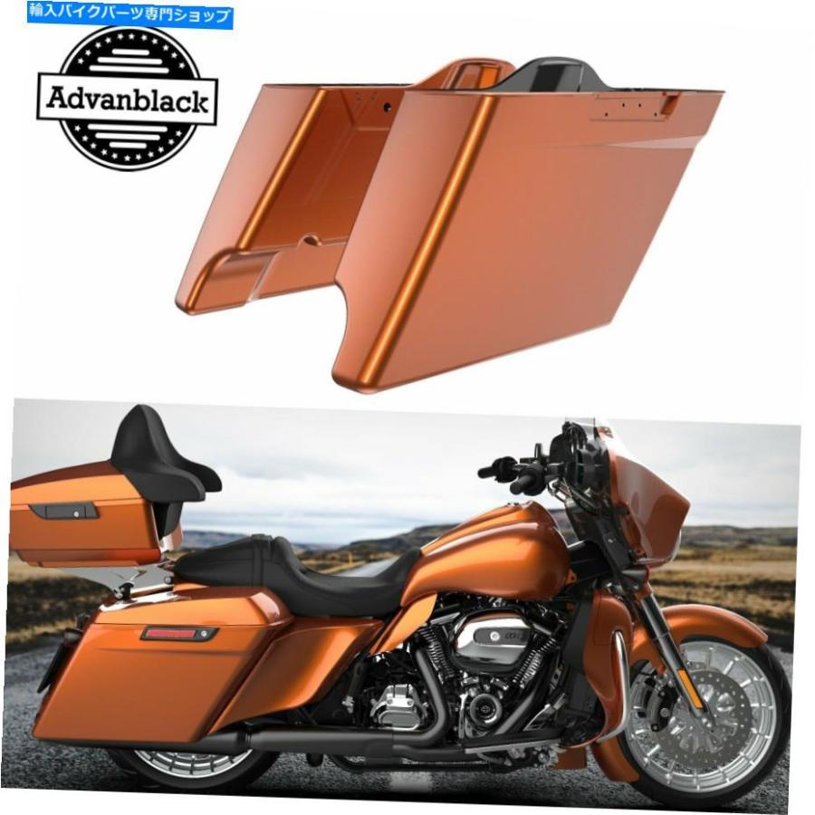 サイドバック ハーレーツーリング14+のための焦げたオレンジ色の拡張されたサドルバッグサイドカバー Scorched Orange Extended Stretched Saddlebag