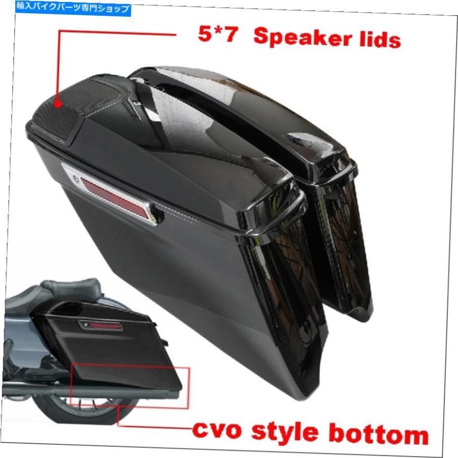 サイドバック 4 \"CVOストレッチ拡張されたサドルバッグw /スピーカー唇のハーレーツーリング14-2020 4\"" CVO Stretched Extended Saddlebags w/ Speake"