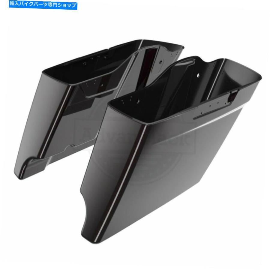 サイドバック 黒のカイエン延伸サドルバッグの底14-20ストリートエレクトラロードグライド Blackened Cayenne Stretched Saddlebag Bottom For 14-20