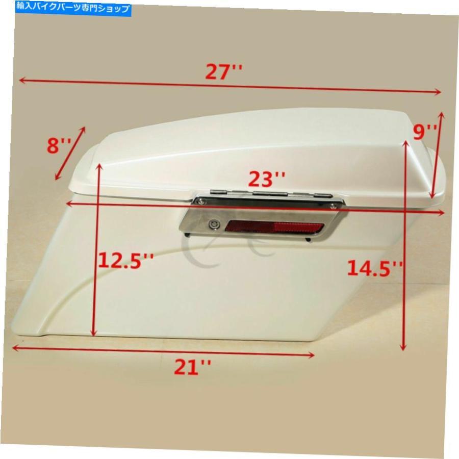 サイドバック ホワイトハードサドルバッグトランクフィットハーレーツーリンググライドロードキング94-13 2012 White Hard Saddlebag Trunk Fit For Hの画像