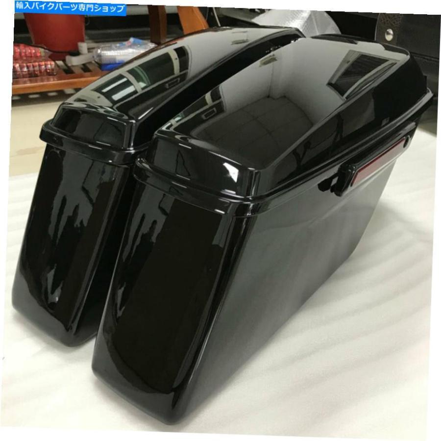 サイドバック 鮮やかな黒のハードサドルバッグサドルバッグのハーレー 