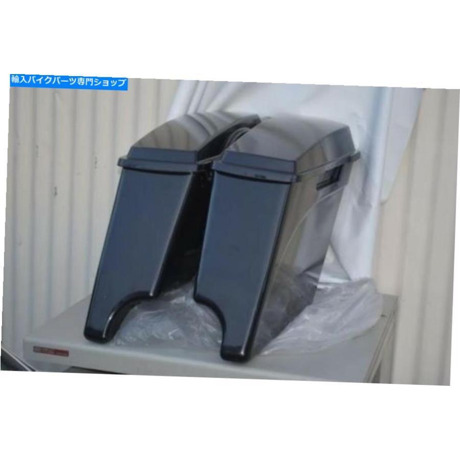 サイドバック ハーリーダビッドソンのための延長された堅いサドルバッグ4インチの伸びのないw /蓋 Extended Hard Saddlebags 4 Inch Stretched Unpain