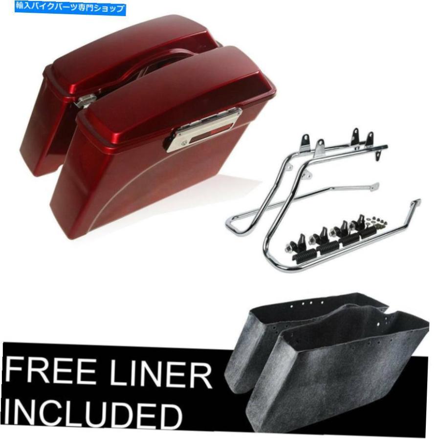 サイドバック ハードハードサドルバッグコンバージョンブラケットフィットハーレーソフトファットボーイ84-17 15 Red Hard Saddlebag Conversion Brac