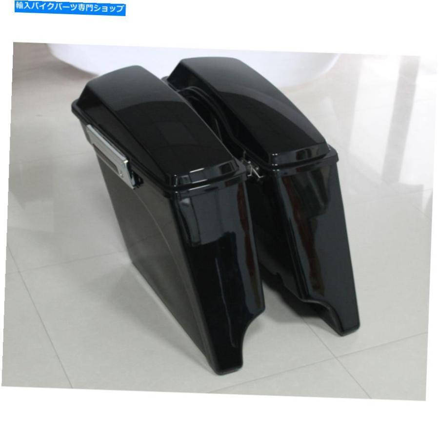 サイドバック ブラック5 \"ハーリーツーリングロードキング93-13のための伸縮されたハードサドルバッグ Black 5\" Stretched Extended Hard Saddle Bags