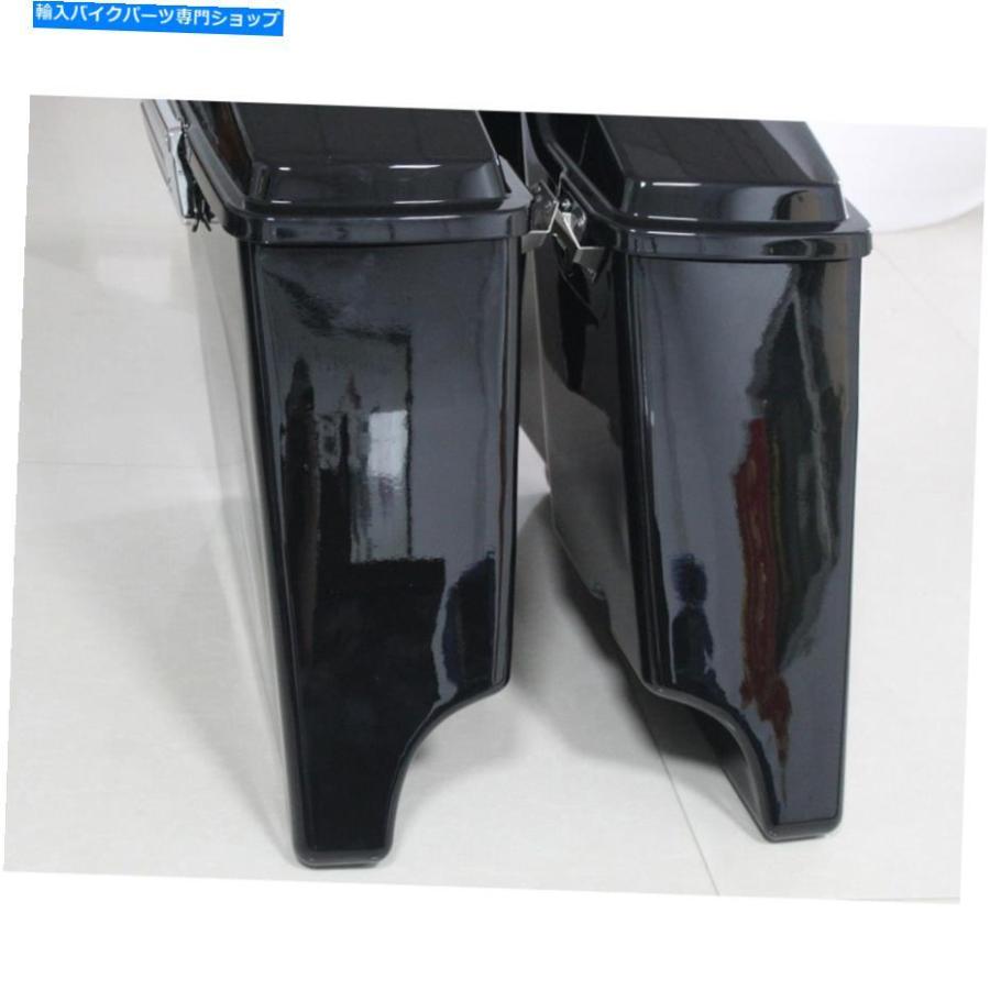 サイドバック ブラック5 \"ハーリーツーリングロードキング93-13のための伸縮されたハードサドルバッグ Black 5\" Stretched Extended Hard Saddle Bagsの画像