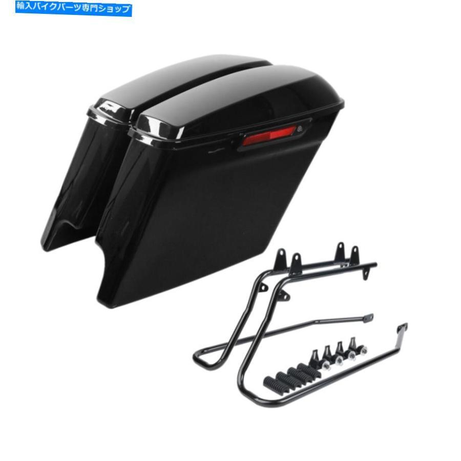 サイドバック 5 ''ハードサドルバッグW /ブラックコンバージョンブラケットフィットハーレーソフトヘリテージ 5'' Hard Saddlebag w/ BLACK Conversio その他フレーム関連用品-車、バイク、自転車