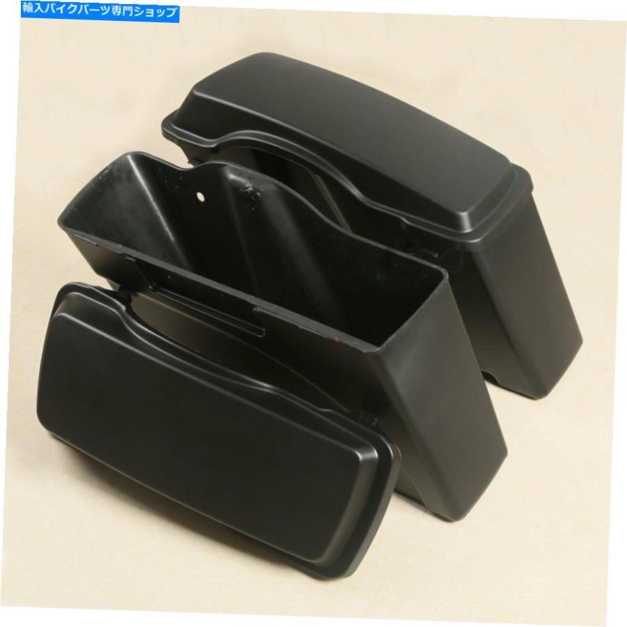 サイドバック ブラックハードサドルバッグトランクW /ハーレーロードキングストリートグライド94-13 BLACK HARD SADDLEBAGS TRUNK W/ LID FOR HARLEY