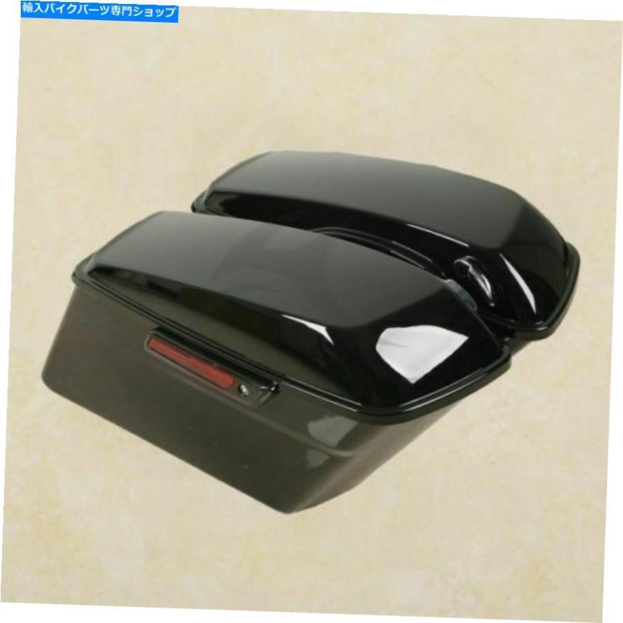サイドバック サドルバッグw / harley touringロードストリートグライド2014-2021のためのブラックラッチフィット Saddlebag w/ Black Latch Fit Forの画像