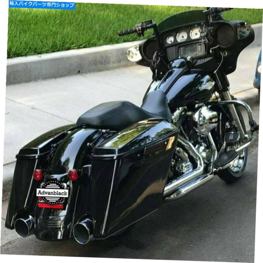 サイドバック 2014+ハーレーのためのAdvan Vidived Black Extended SaddleBag +リアフェンダー拡張 Advan Vivid Black Extended Saddlebag+Rear Fende_1