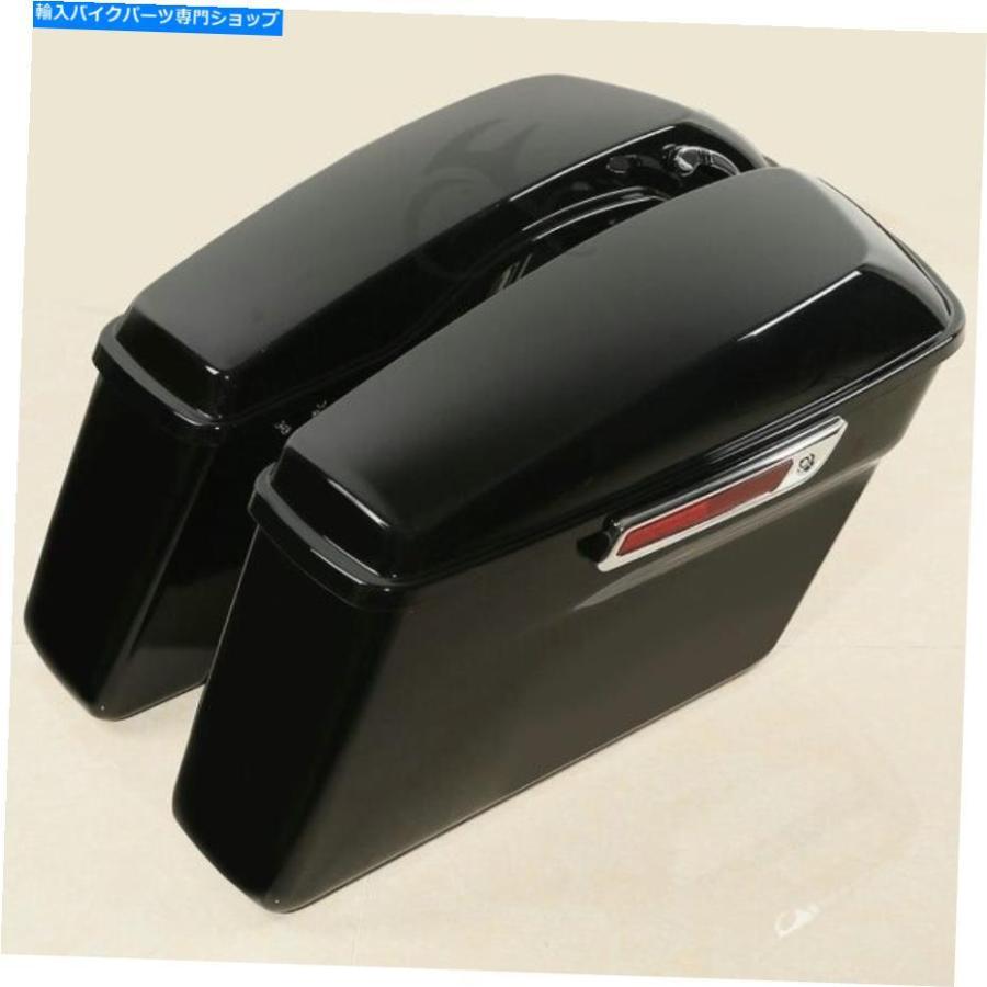 サイドバック ハーリーツーリングロードキング14-19のためのハードサドルバッグサドルバッグトランクW /ラッチキー Hard Saddlebag Saddle Bag Trunkの画像
