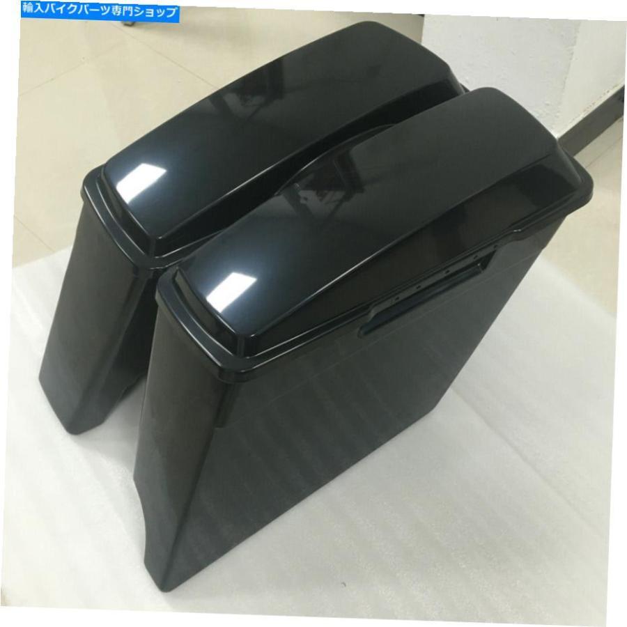 サイドバック 4 \"2つの拡張された伸張されたサドルバッグw / rids fit for Harley Davidson 1993-13 4\" 2 into 1 Extended Stretched Saddlebags w/Liの画像