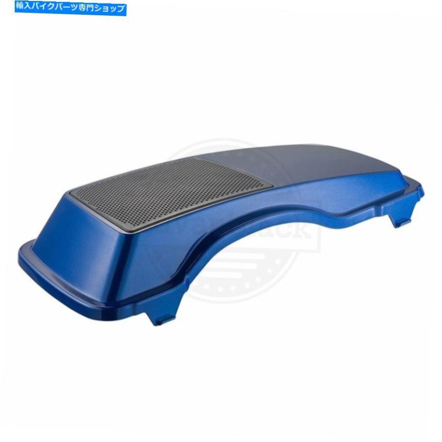サイドバック ADVANBLACKスーペリアブルーサドルバッグスピーカーリッドハーリーストリートロードグライド1993-13 AdvanBlack Superior Blue Saddlebaの画像